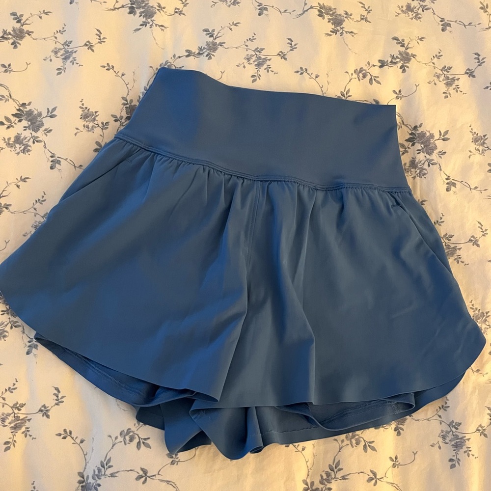 a&f blue running shorts